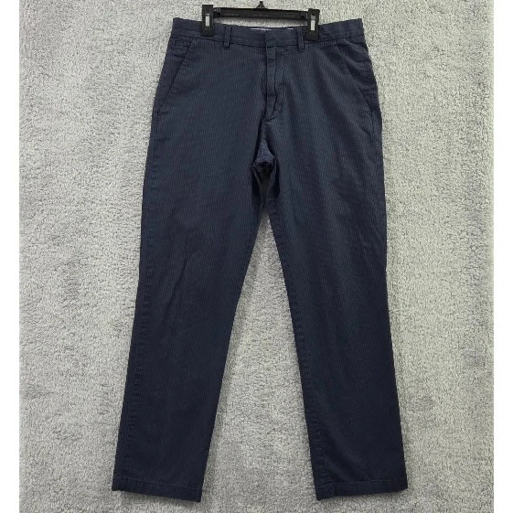 Banana‎ Republic Men's 31x32 Straight Fit Pants Navy Blue Pinstripe 100% Cotton